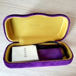 Purple velvet Gucci sunglasses protector case